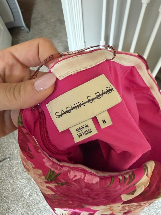 Sachin + Babi Strapless Floral Mini Dress in Fuchsia and Pink - Picture 9 of 9